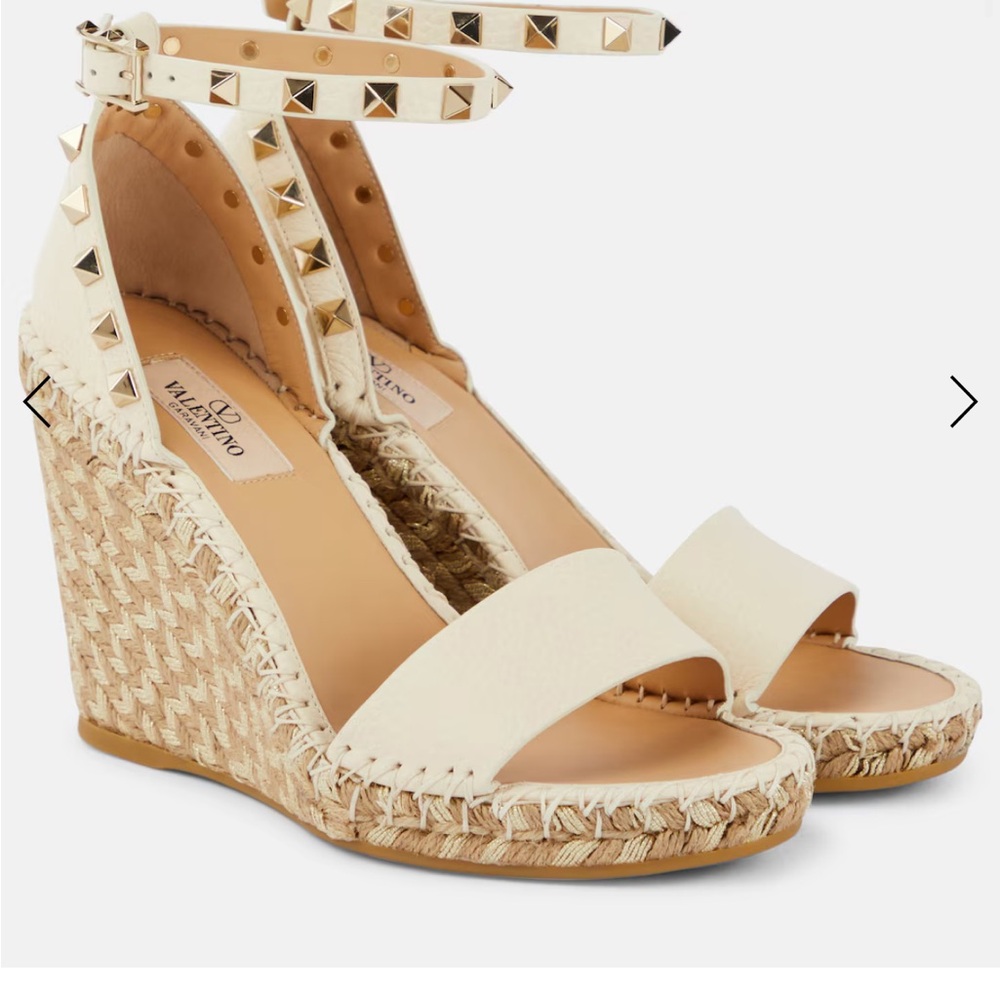 Valentino Women's Cream Studded Wedges